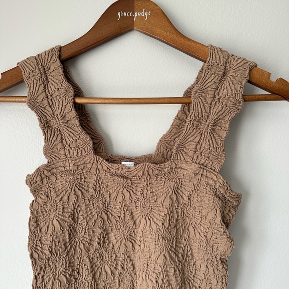 SHEIN Brown Textured Square Neck Tank Top - Picture 2 of 4